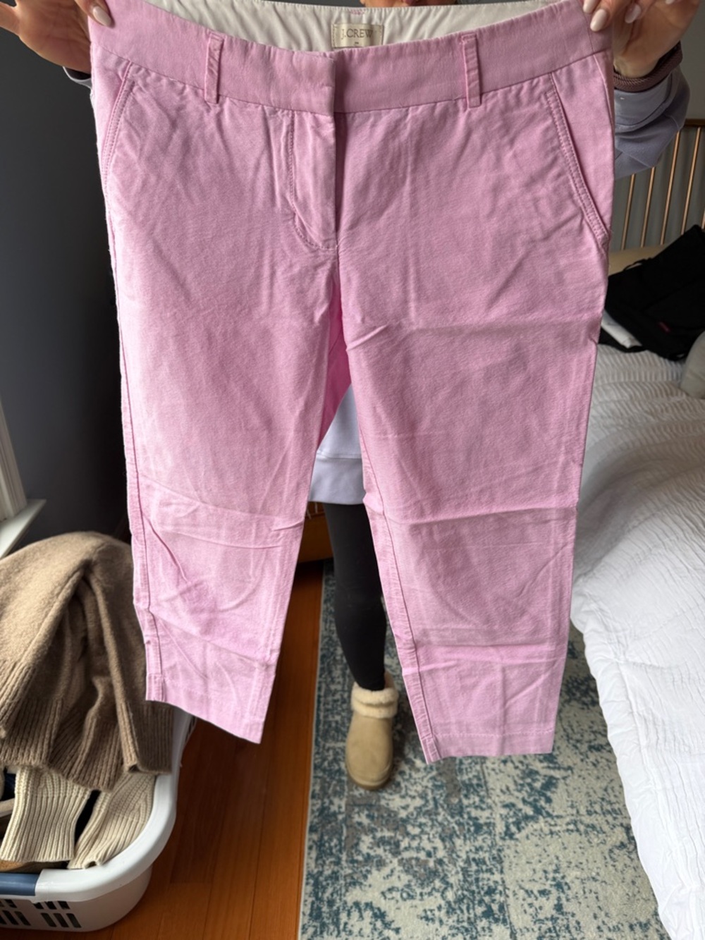 J. Crew Pink Cotton Chino Crop Pants for Girls